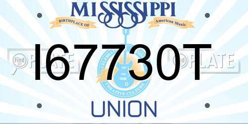 I67730T Mississippi License Plate