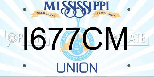 I677CM Mississippi License Plate