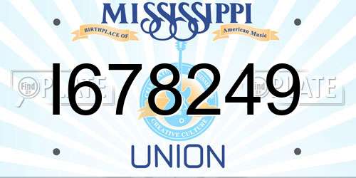 I678249 Mississippi License Plate