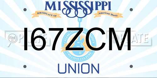 I67ZCM Mississippi License Plate