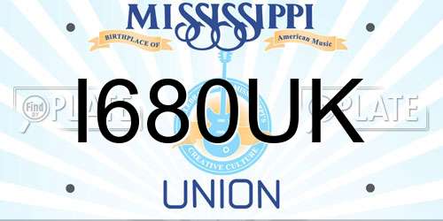 I680UK Mississippi License Plate
