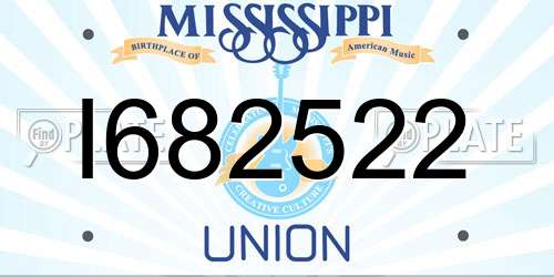 I682522 Mississippi License Plate