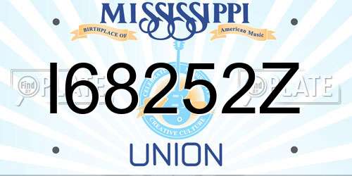 I68252Z Mississippi License Plate