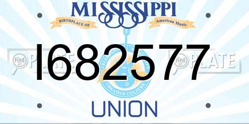 I682577 Mississippi License Plate