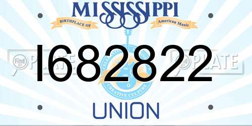 I682822 Mississippi License Plate