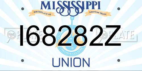 I68282Z Mississippi License Plate