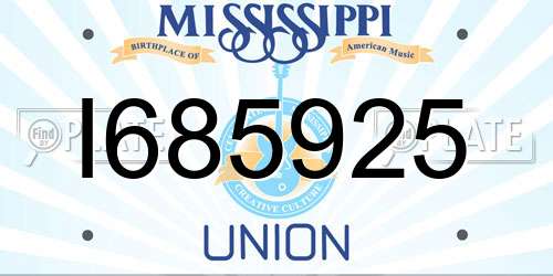 I685925 Mississippi License Plate