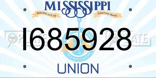 I685928 Mississippi License Plate