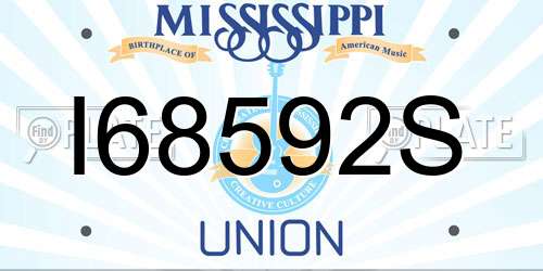 I68592S Mississippi License Plate