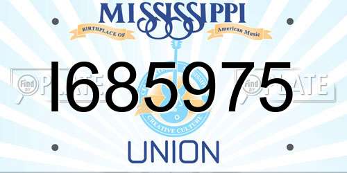 I685975 Mississippi License Plate