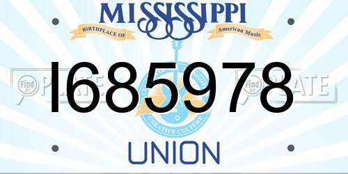 I685978 Mississippi License Plate