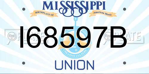 I68597B Mississippi License Plate
