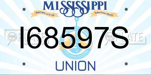I68597S Mississippi License Plate