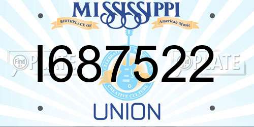 I687522 Mississippi License Plate