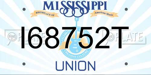 I68752T Mississippi License Plate