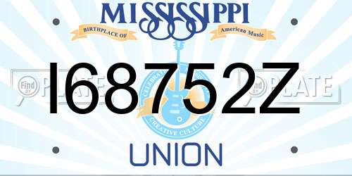 I68752Z Mississippi License Plate