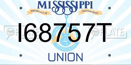 I68757T Mississippi License Plate