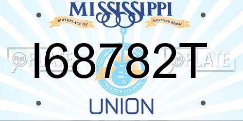 I68782T Mississippi License Plate