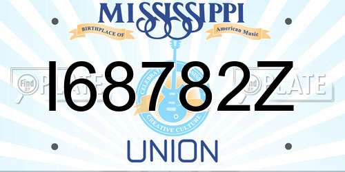 I68782Z Mississippi License Plate