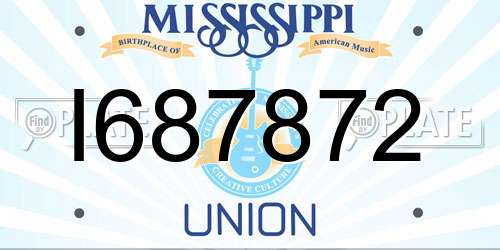 I687872 Mississippi License Plate