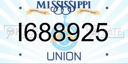 I688925 Mississippi License Plate
