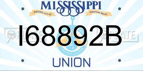 I68892B Mississippi License Plate