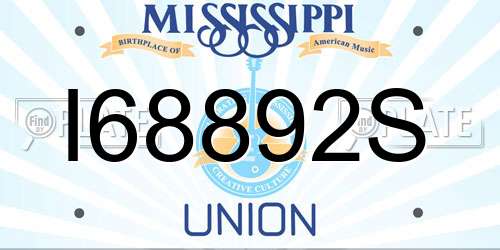 I68892S Mississippi License Plate