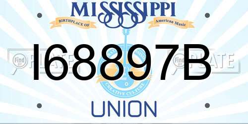 I68897B Mississippi License Plate