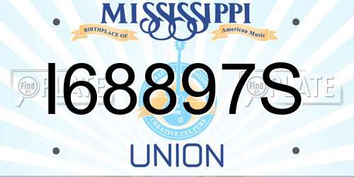 I68897S Mississippi License Plate