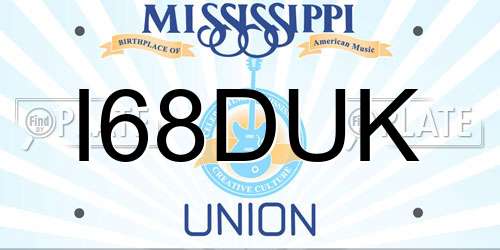 I68DUK Mississippi License Plate