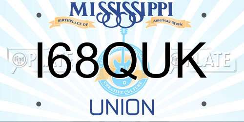I68QUK Mississippi License Plate