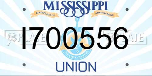I700556 Mississippi License Plate