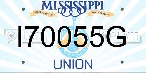 I70055G Mississippi License Plate