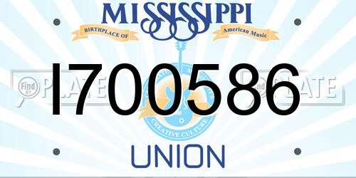 I700586 Mississippi License Plate