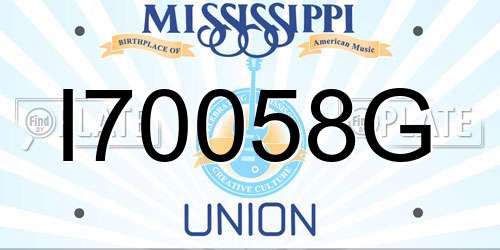 I70058G Mississippi License Plate