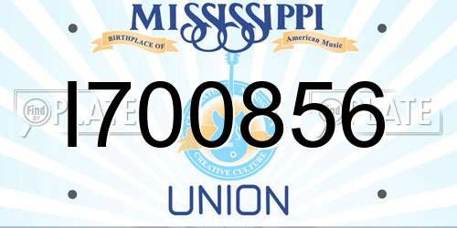I700856 Mississippi License Plate
