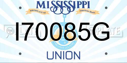I70085G Mississippi License Plate