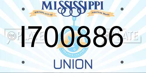 I700886 Mississippi License Plate
