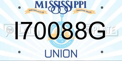 I70088G Mississippi License Plate