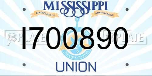I700890 Mississippi License Plate