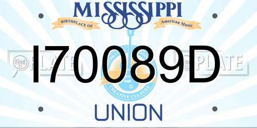 I70089D Mississippi License Plate