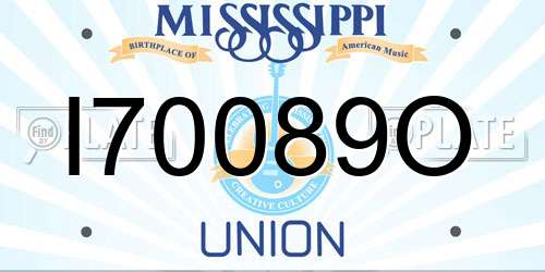 I70089O Mississippi License Plate