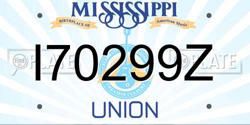 I70299Z Mississippi License Plate