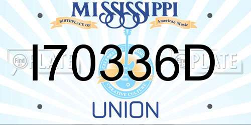 I70336D Mississippi License Plate