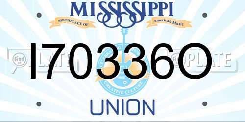 I70336O Mississippi License Plate