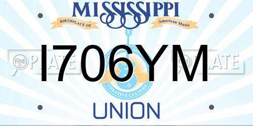 I706YM Mississippi License Plate