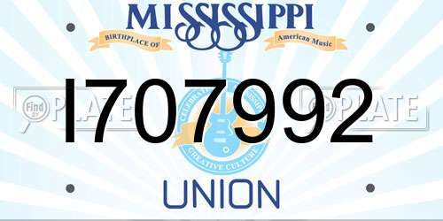 I707992 Mississippi License Plate