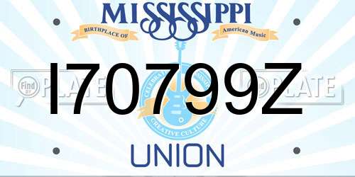 I70799Z Mississippi License Plate