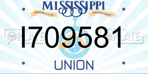 I709581 Mississippi License Plate