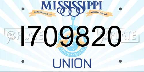 I709820 Mississippi License Plate